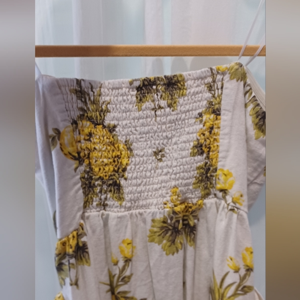 Tahari Linen Pineapple Print Strapless Dress - Picture 6 of 7